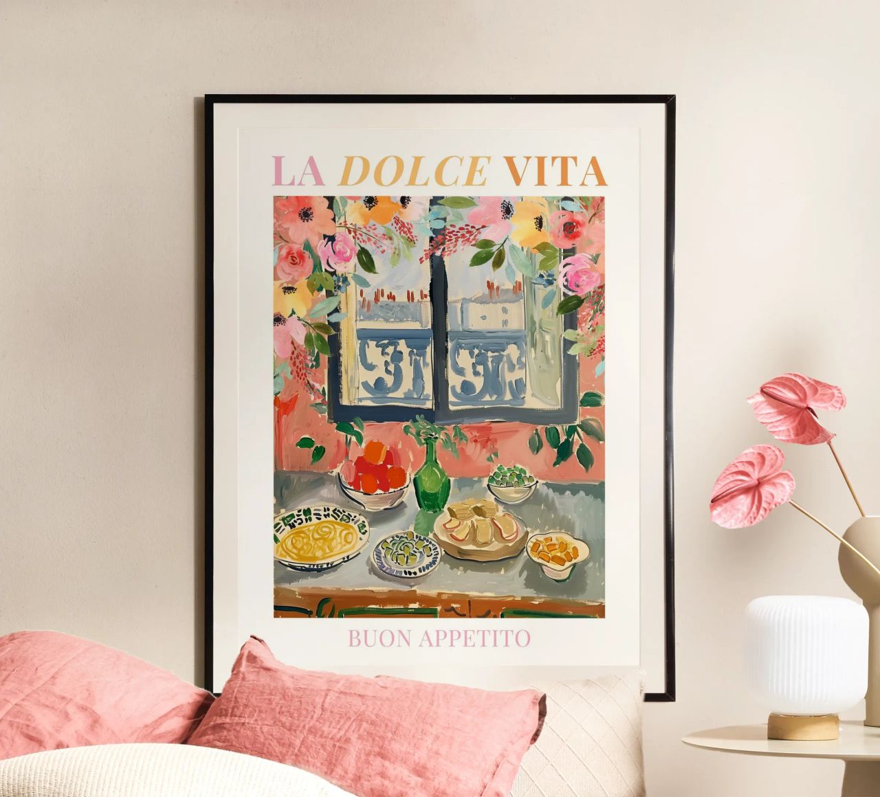 Illustration zum italienischen Brunch - La Dolce Vita Poster von Bella Studio