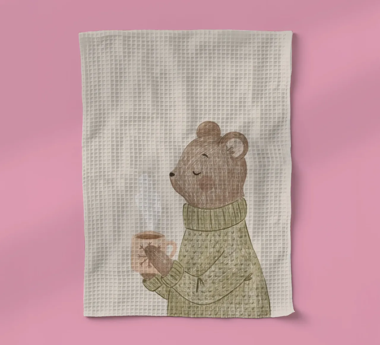 Anna Lunak - L'orso e il suo tè canovaccio da cucina da The Artcircle