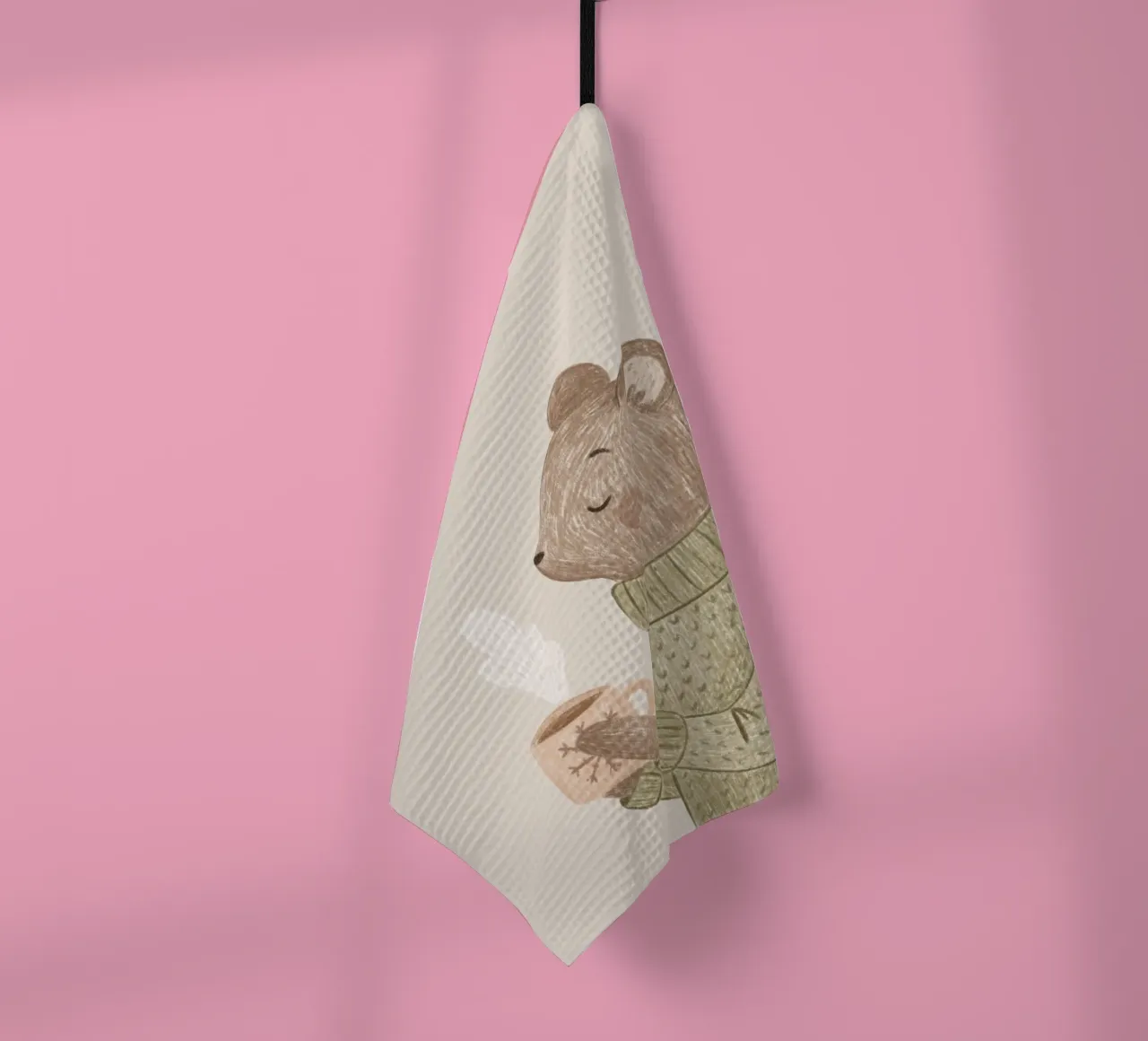 Anna Lunak - L'orso e il suo tè canovaccio da cucina da The Artcircle
