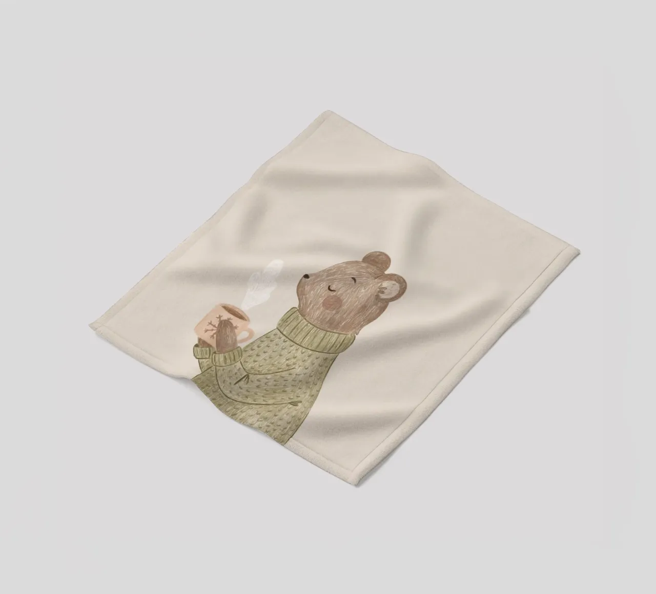 Anna Lunak - L'orso e il suo tè coperta in pile da The Artcircle