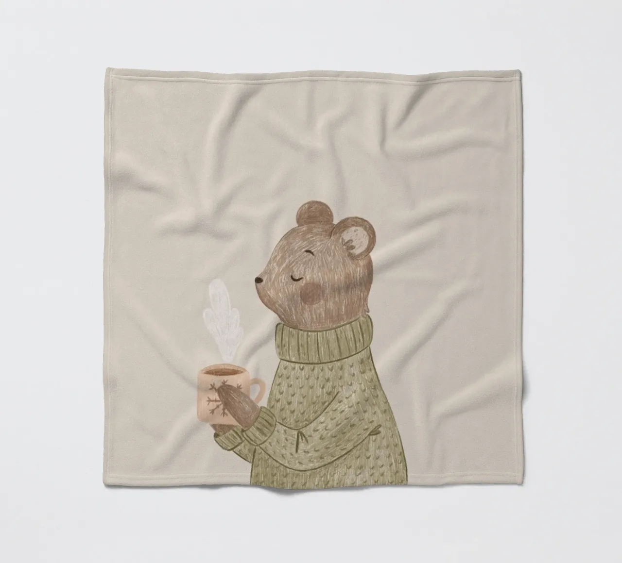 Anna Lunak - L'orso e il suo tè coperta in pile da The Artcircle