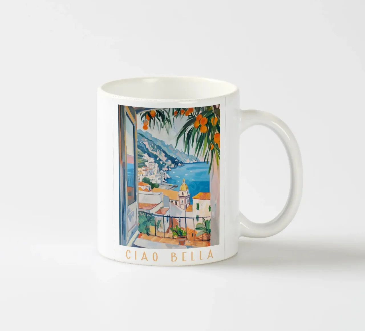 Ciao Bella Amalfi Coast tazza in ceramica da Bella Studio