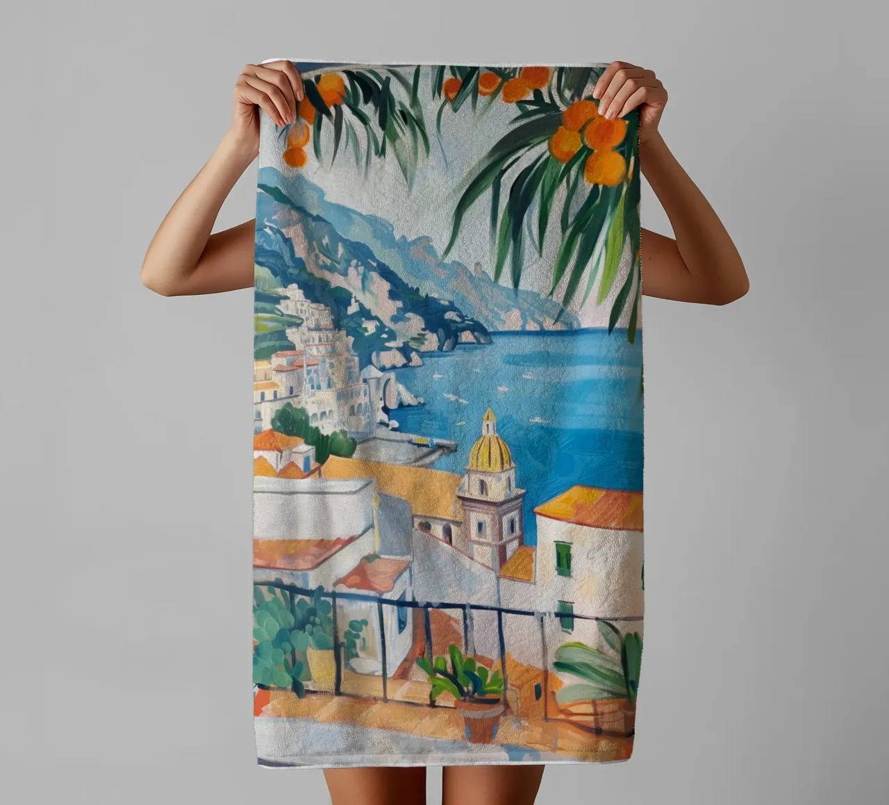 Ciao Bella Amalfi Coast towel by Bella Studio