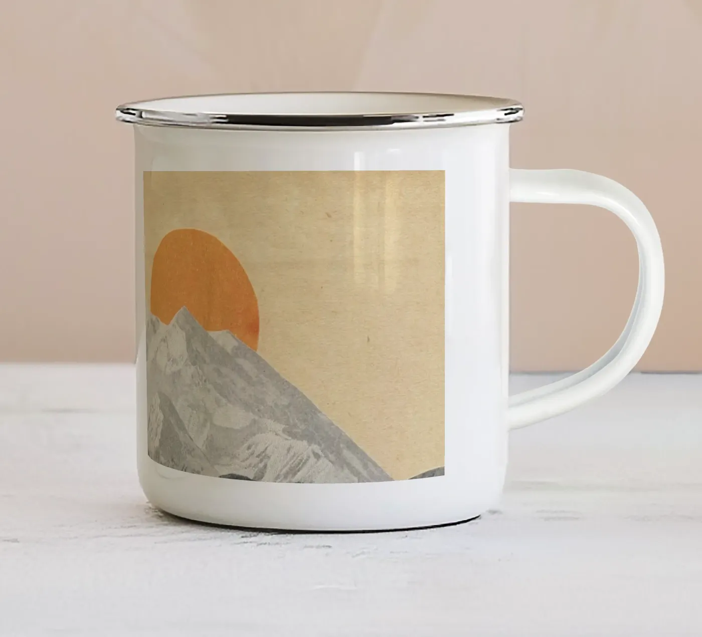Sunset enamel mug by Cassia Beck Collage