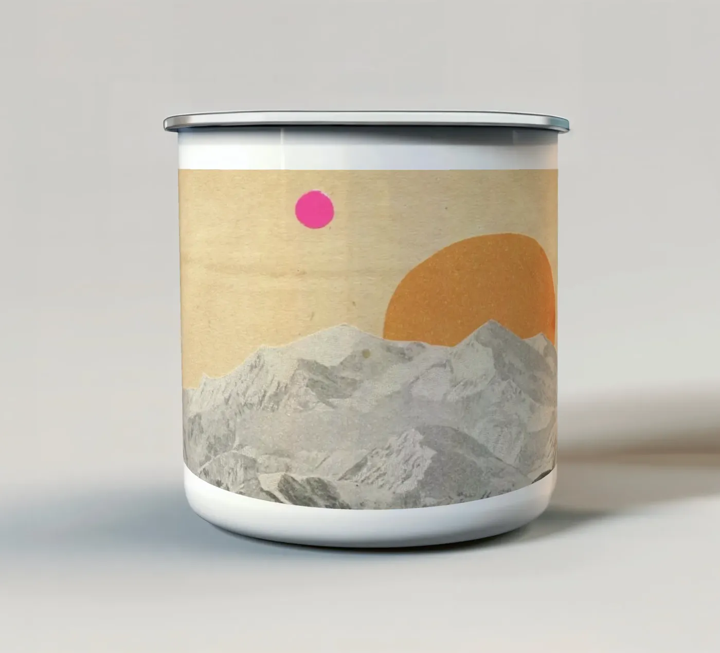Sunset enamel mug by Cassia Beck Collage