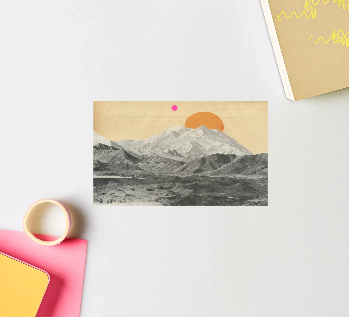 Zonsondergang sticker van Cassia Beck Collage