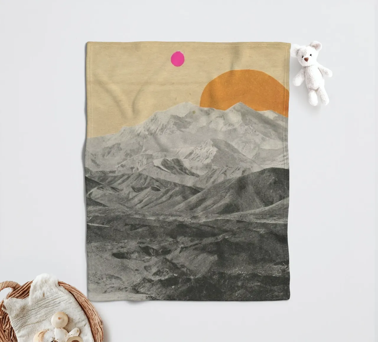 Sunset fleece blanket by Cassia Beck Collage