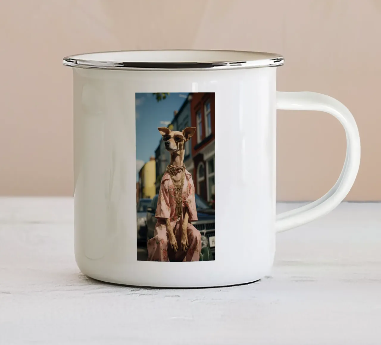 Enzo tazza in smalto da Affiches Chien Originales – Dogland