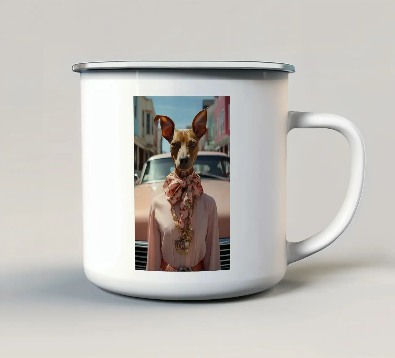 Claudette tazza in smalto da Affiches Chien Originales – Dogland