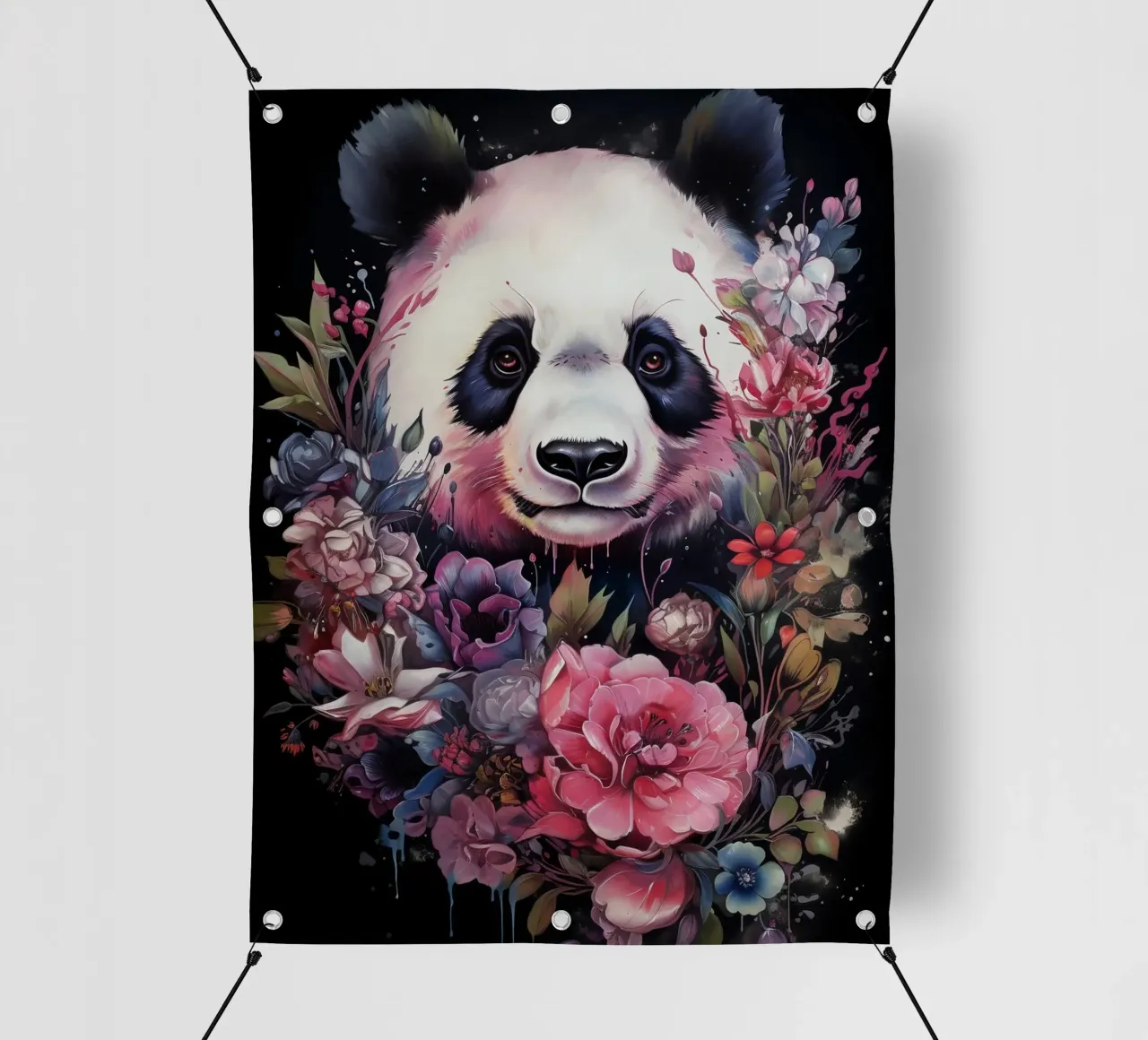 Panda Flowers telo in pvc da Mateo