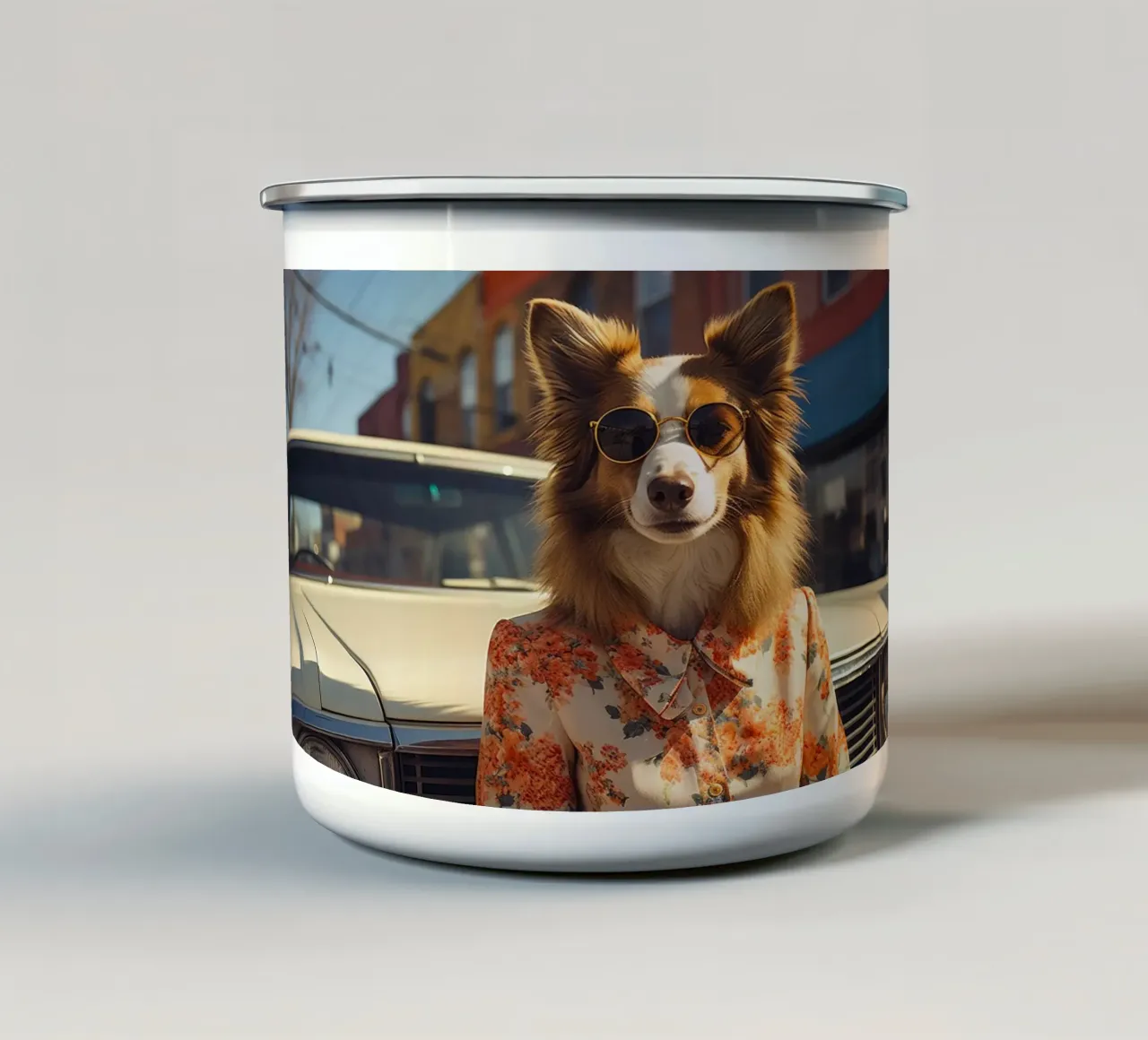 Sylvie tazza in smalto da Affiches Chien Originales – Dogland