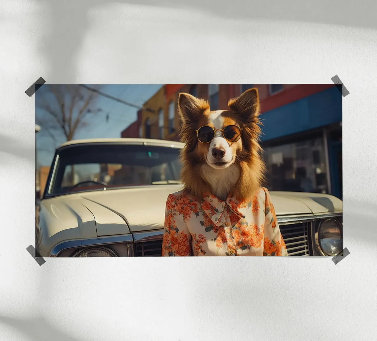 Sylvie poster con telaio in legno da Affiches Chien Originales – Dogland