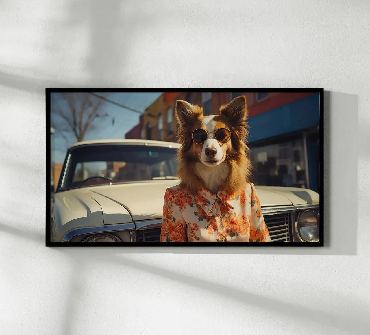 Sylvie poster con telaio in legno da Affiches Chien Originales – Dogland