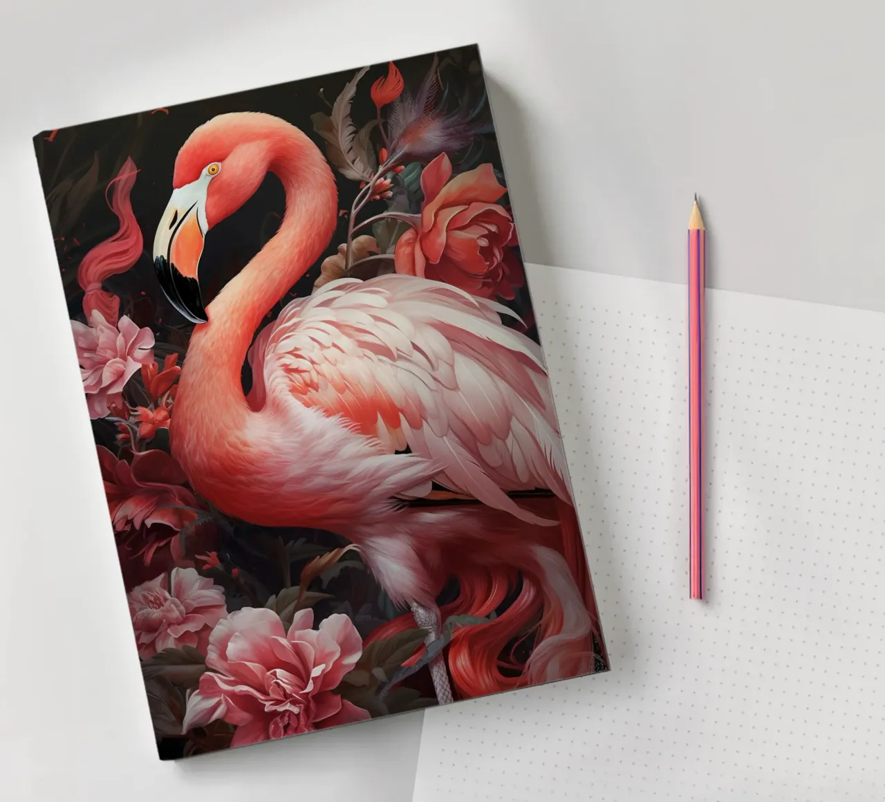 Flamingo Flowers notebook by Mateo