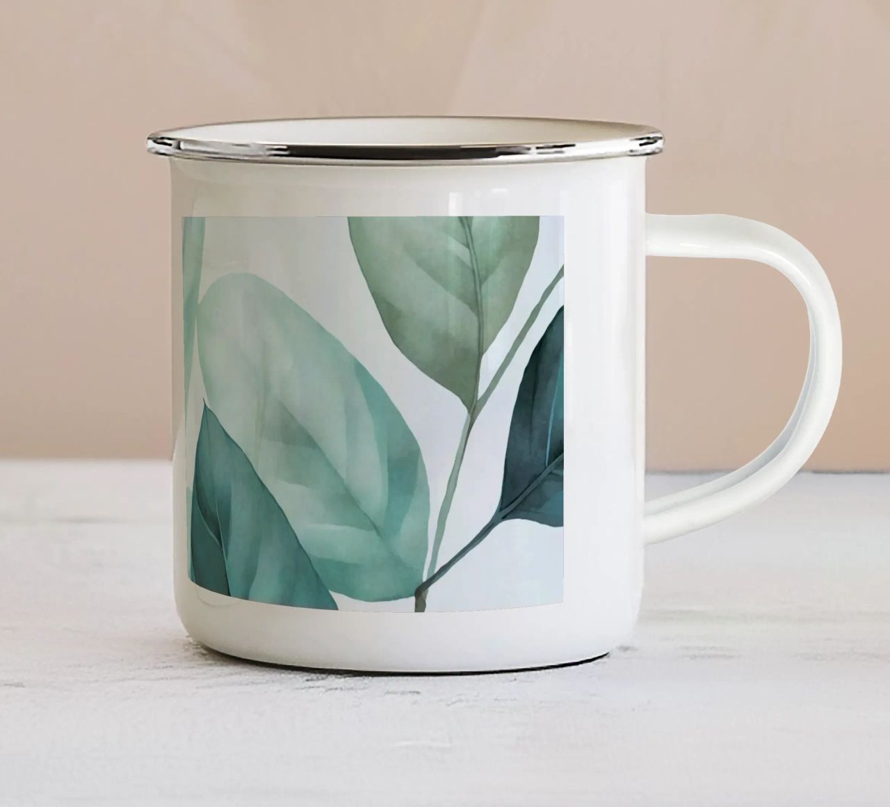 Fogliame calmo e smeraldo tazza in smalto da Andrea Haase Modern Home