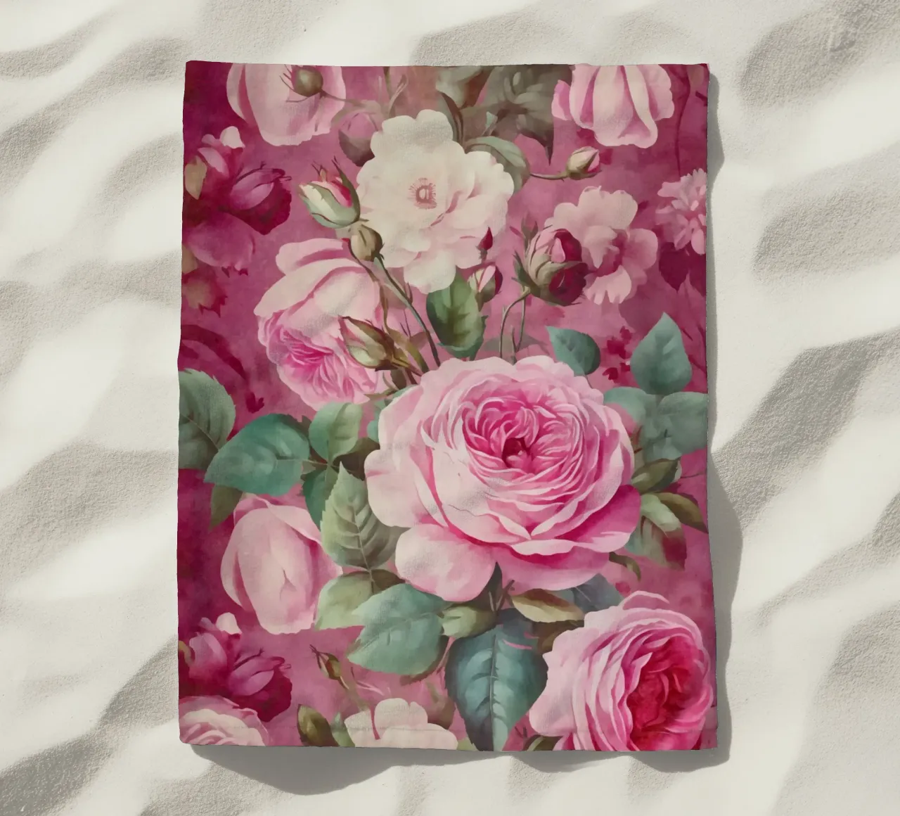 Pastel Pink Vintage Roses beach towel by Andrea Haase Floral Passion