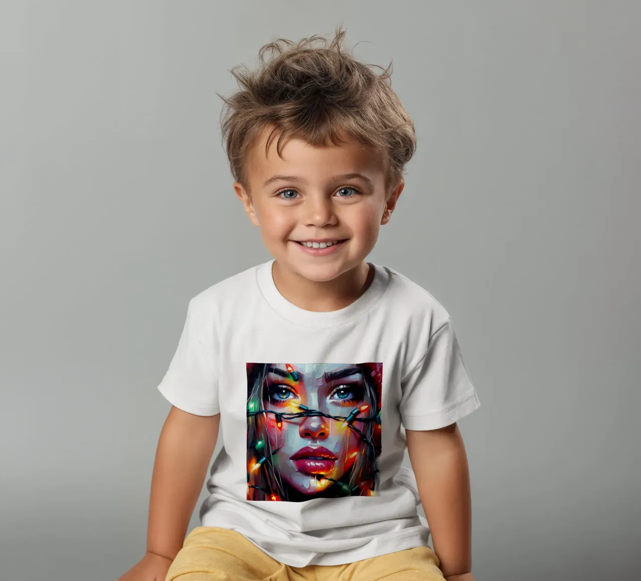 Christmas Flashing Lights kids t-shirt by ARTOMATIC