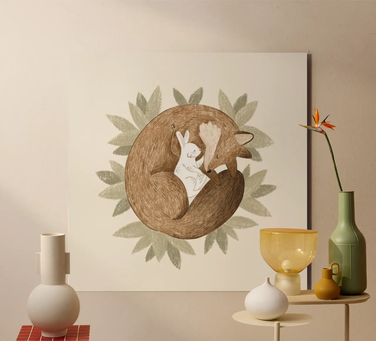 Anna Lunak - Fuchs und Hase alluminio dibond da The Artcircle