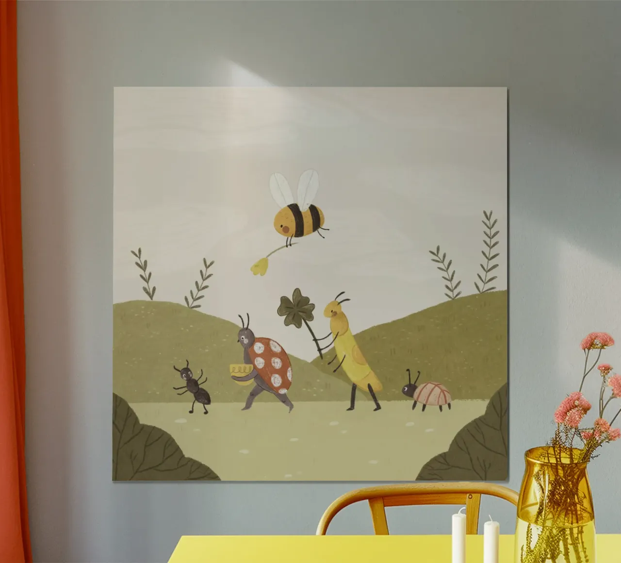 Anna Lunak - Käfer und Bienen poster con telaio in legno da The Artcircle