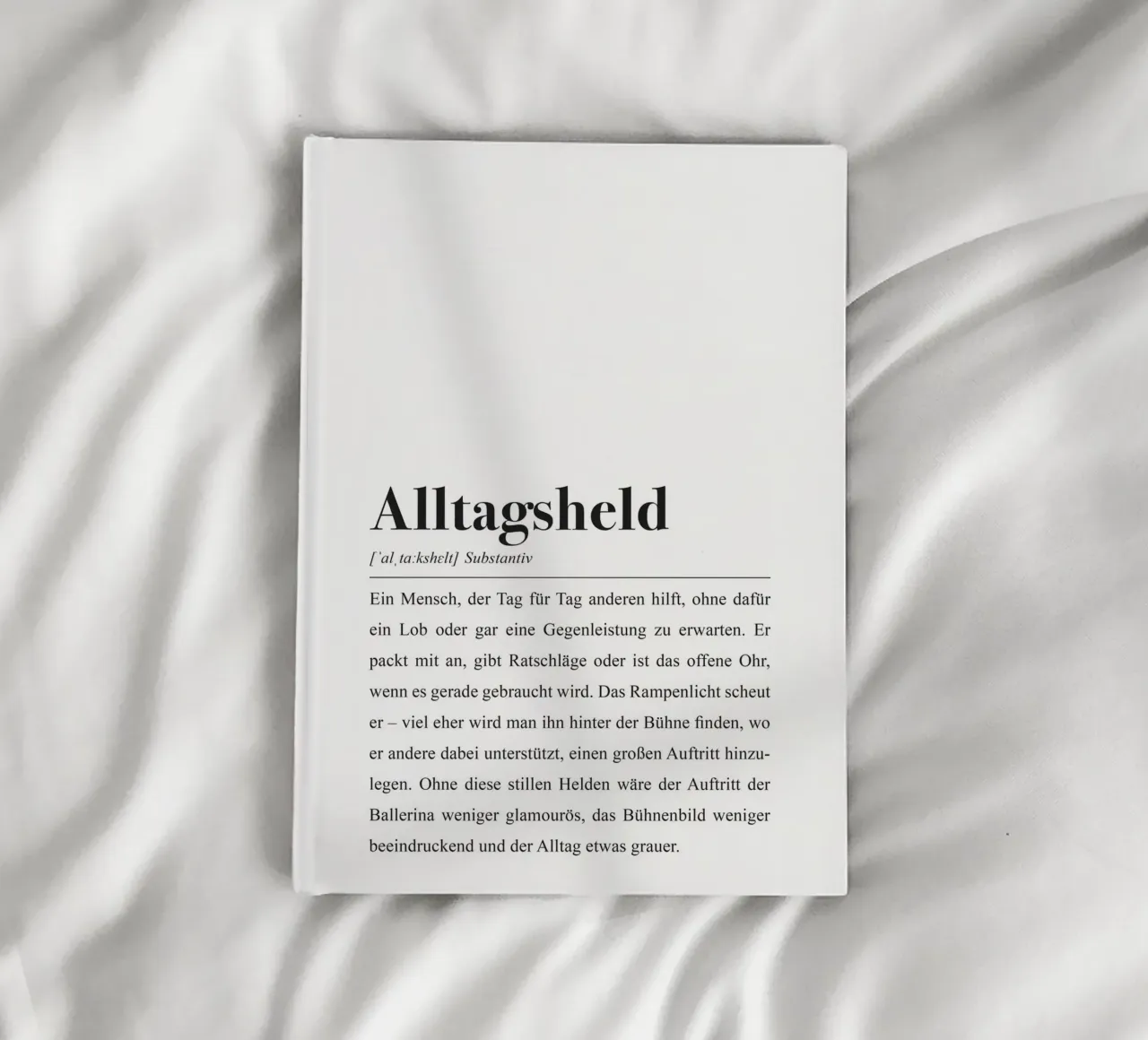 Everyday hero: definition in the style of a dictionary notebook by Pulse of Art