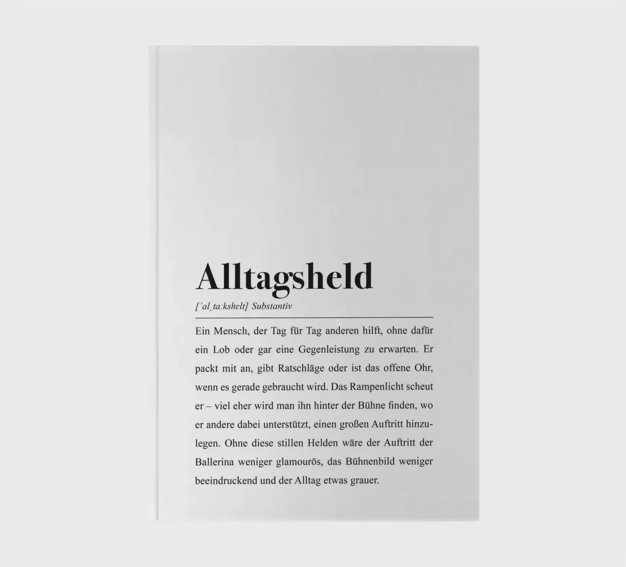 Everyday hero: definition in the style of a dictionary notebook by Pulse of Art