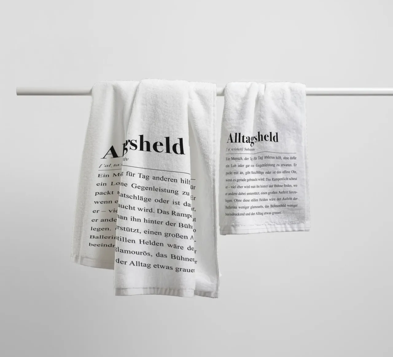 Everyday hero: definition in the style of a dictionary towel by Pulse of Art