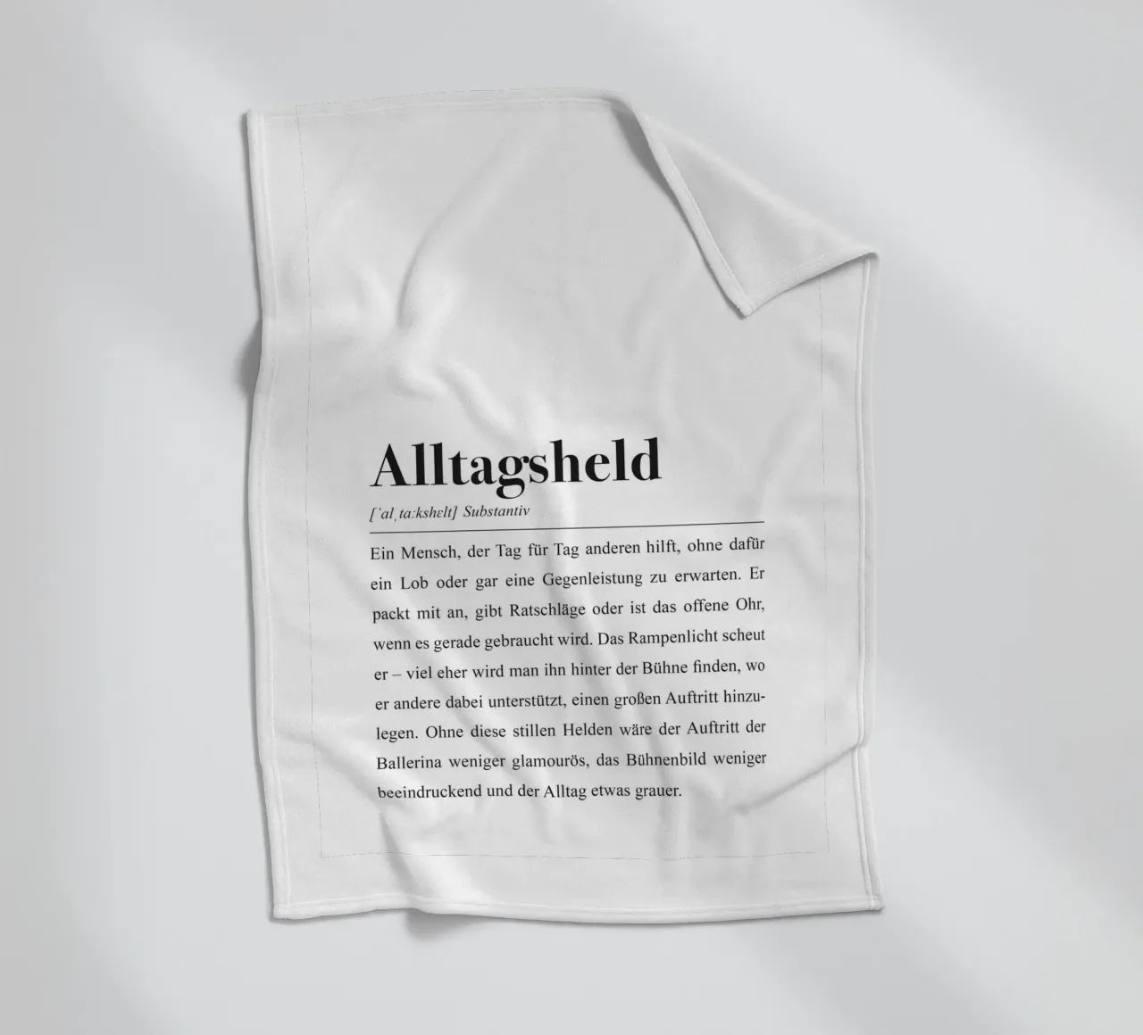 Everyday hero: definition in the style of a dictionary fleece blanket by Pulse of Art