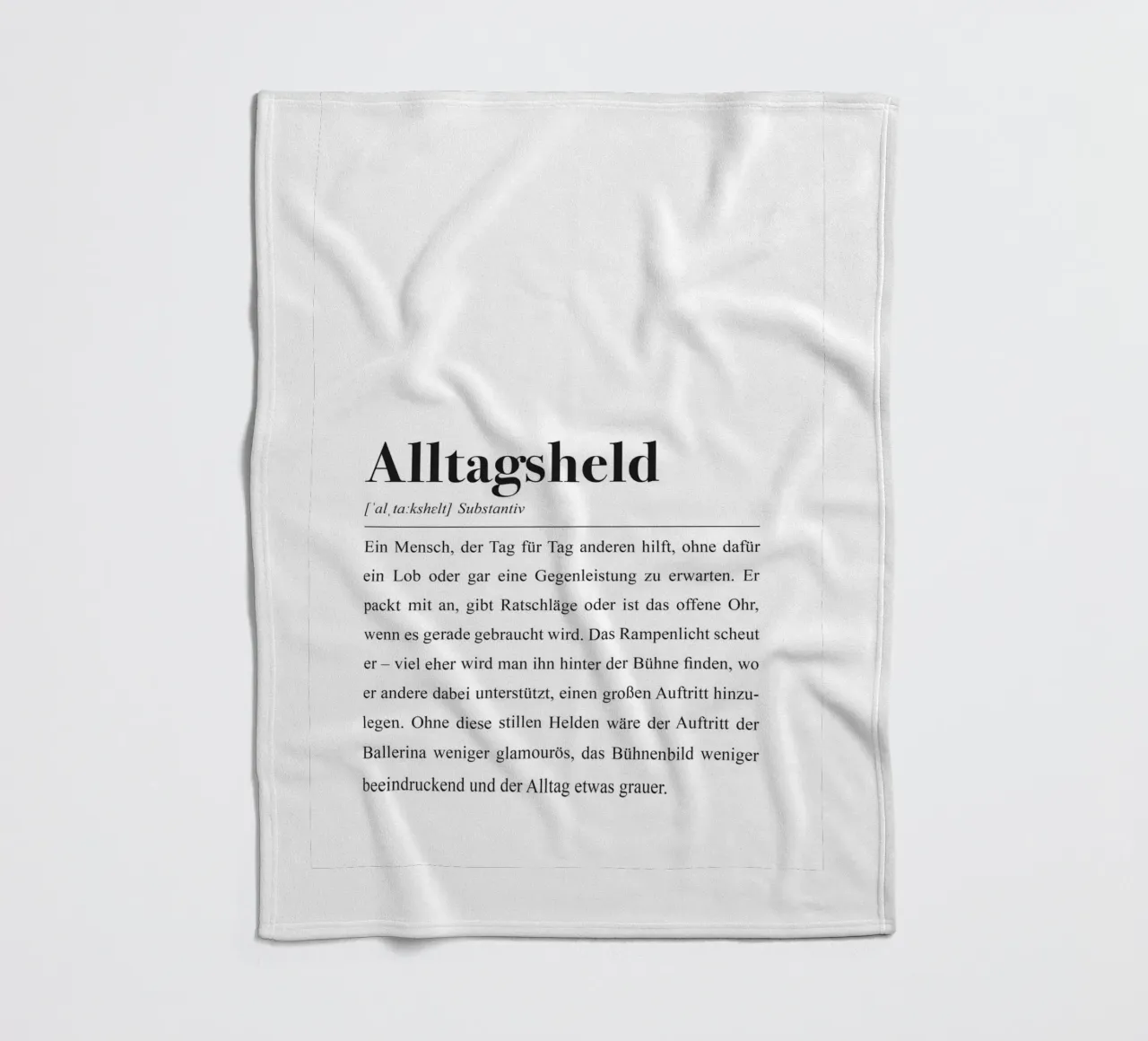 Everyday hero: definition in the style of a dictionary fleece blanket by Pulse of Art