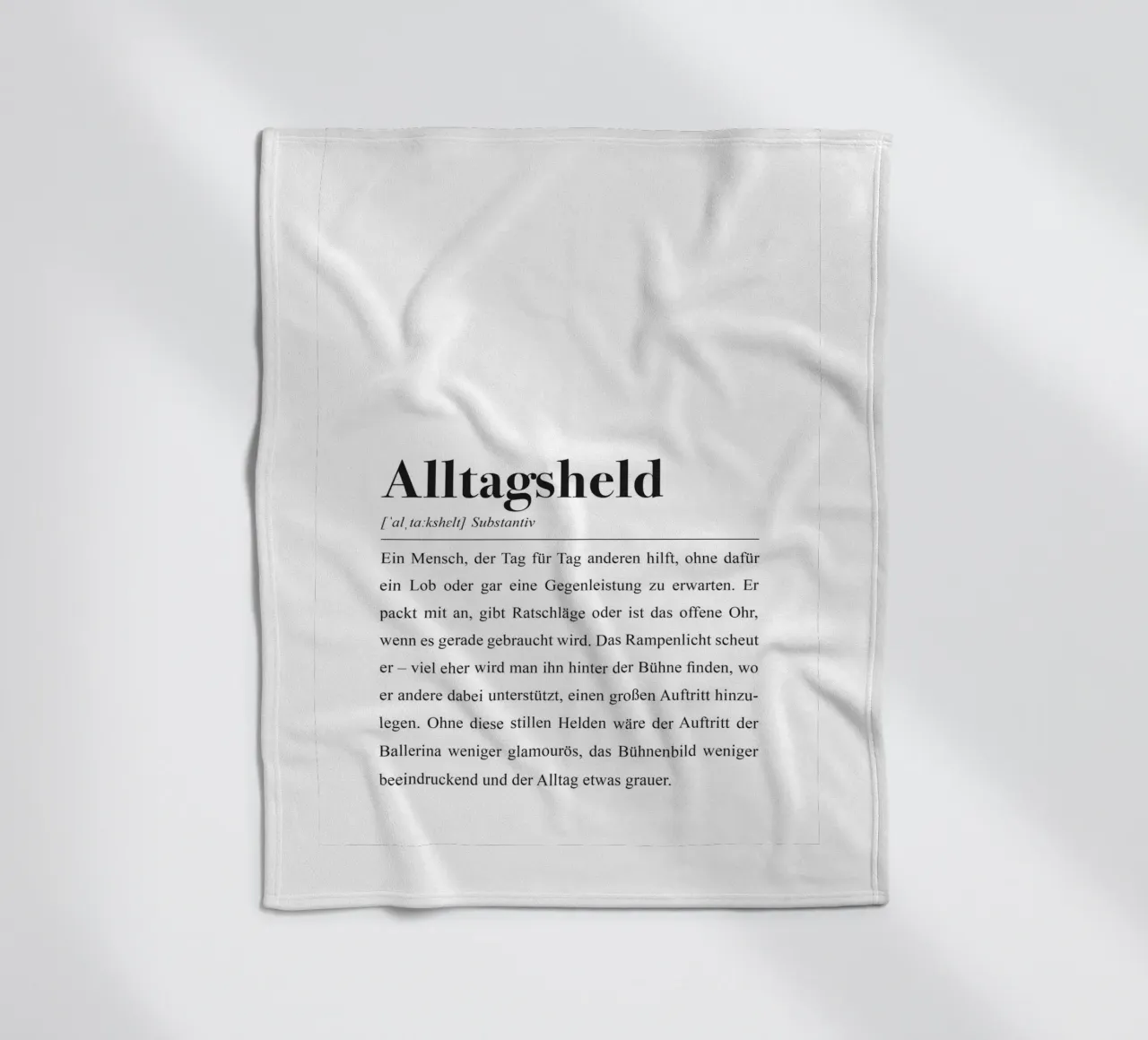 Everyday hero: definition in the style of a dictionary fleece blanket by Pulse of Art