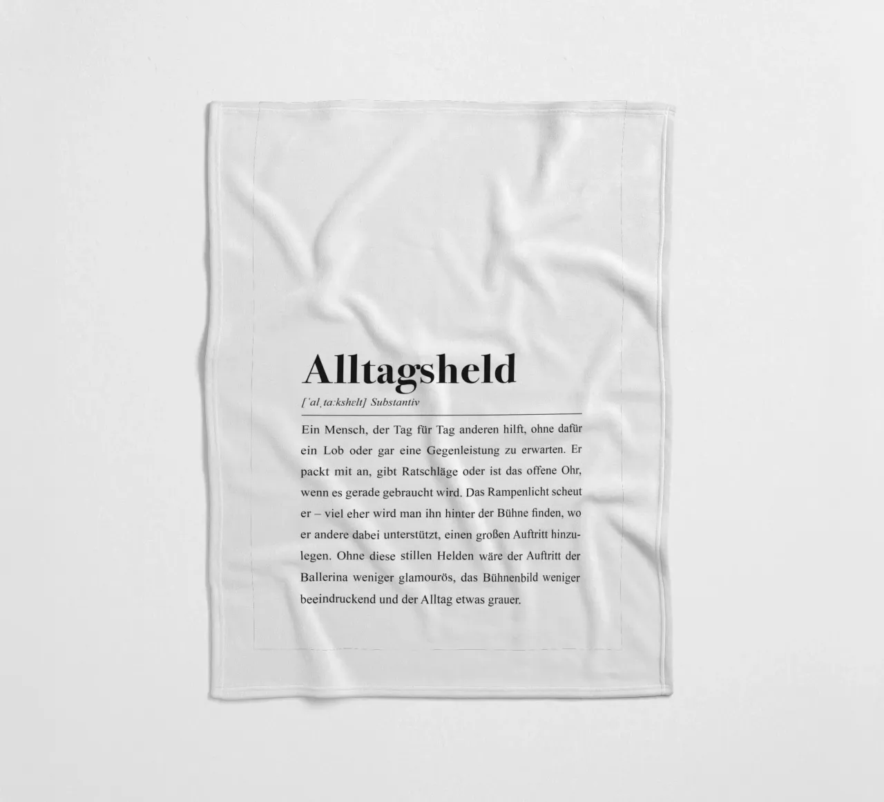 Everyday hero: definition in the style of a dictionary fleece blanket by Pulse of Art