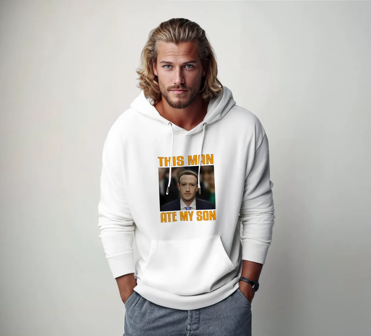Este hombre se comió a mi hijo Funny Meme Design sudadera con capucha de theganduls