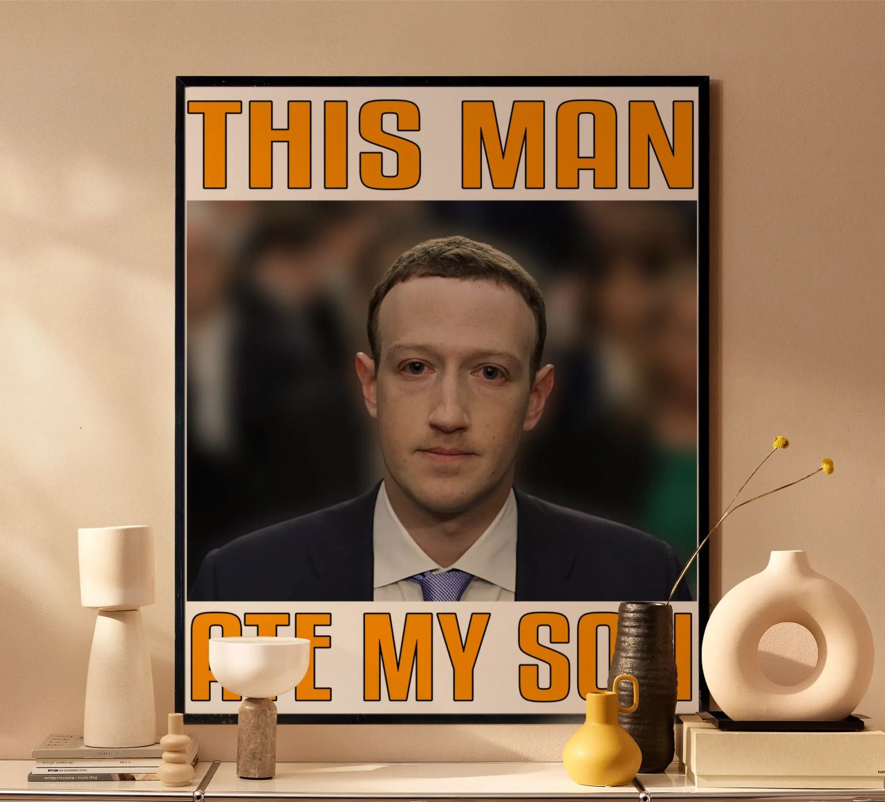Dieser Mann hat meinen Sohn gegessen Lustiges Meme Design Poster von theganduls