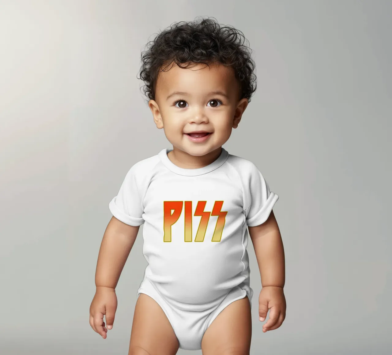 Piss Funny Tshirt Ontwerp babyrompertje korte mouwen van theganduls