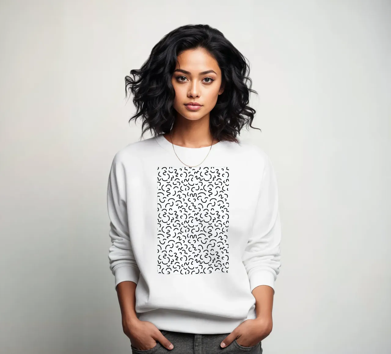 Memphis Squiggle sweatshirt by Charlotte Winter