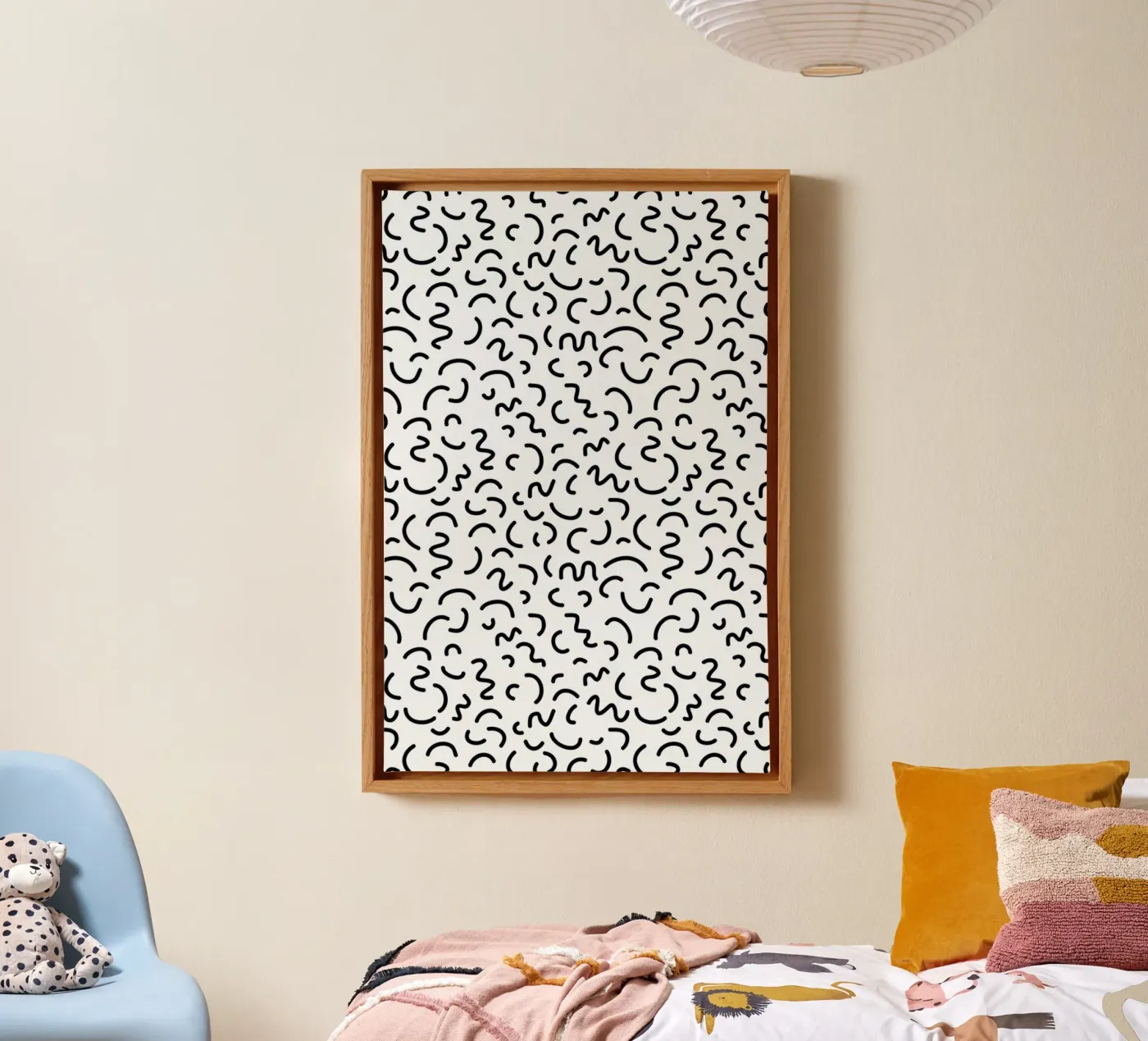 Memphis Squiggle canvas van Charlotte Winter