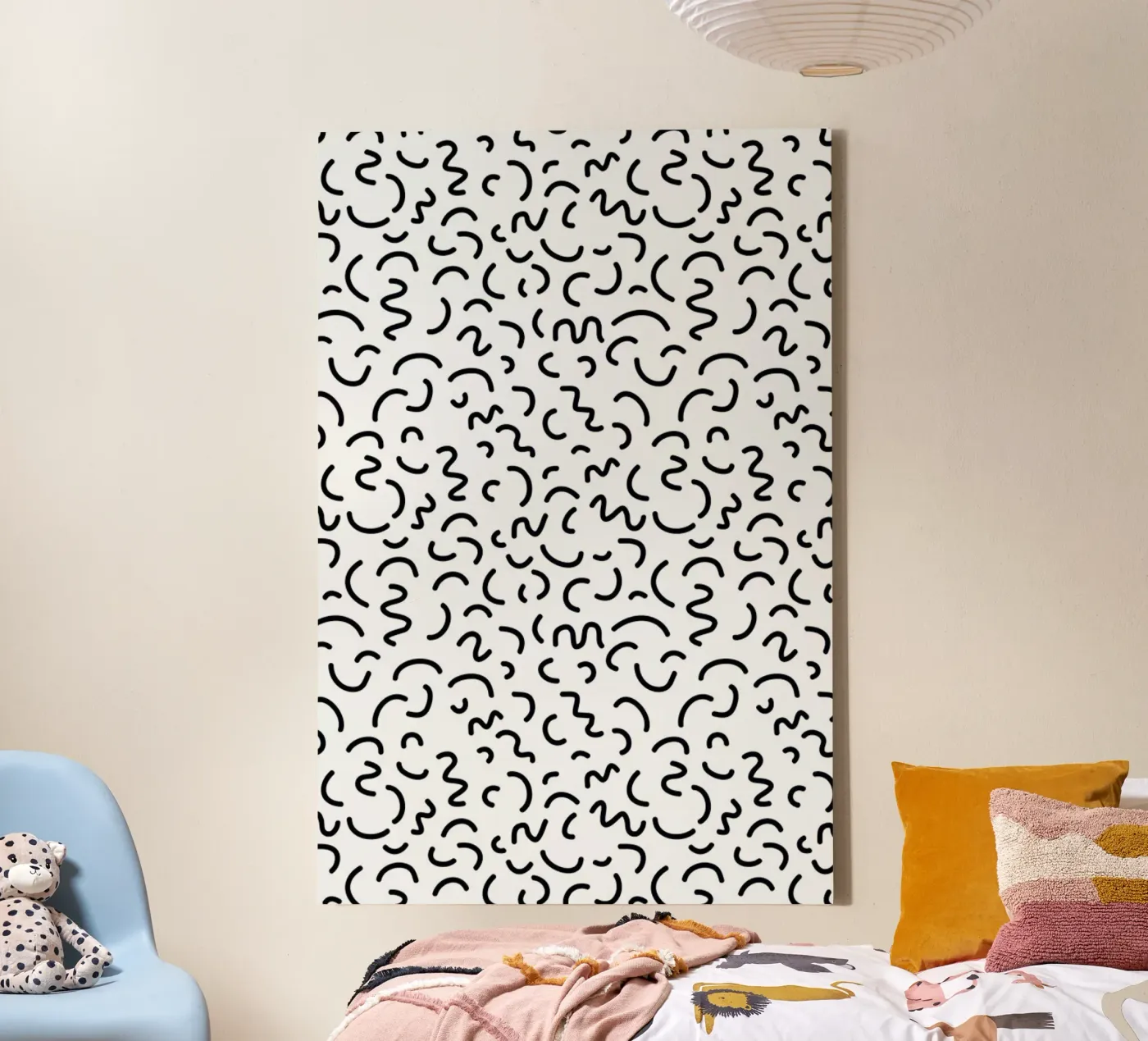 Memphis Squiggle canvas van Charlotte Winter