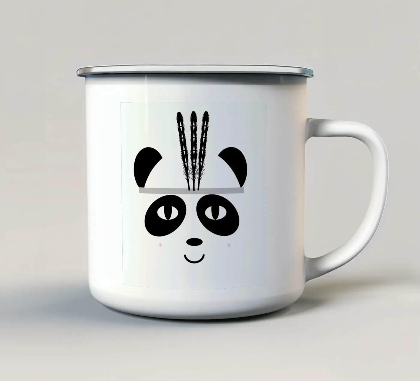 Panda enamel mug by Charlotte Winter