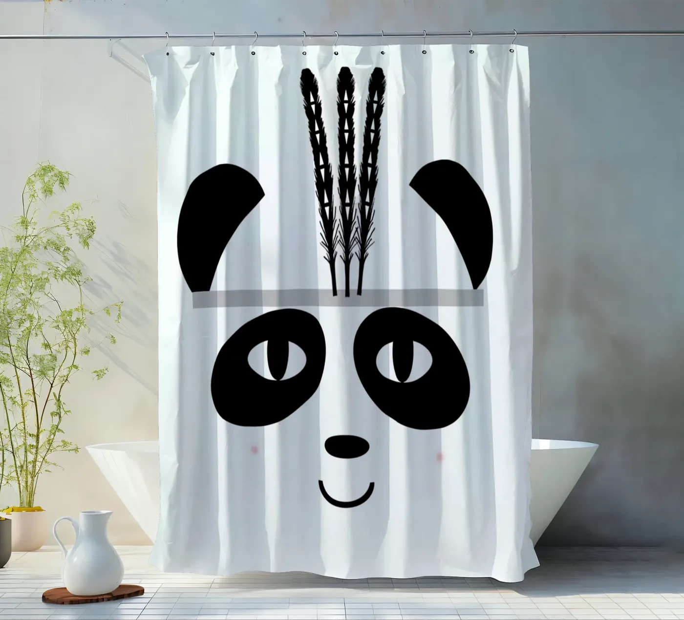 Panda Duschvorhang von Charlotte Winter