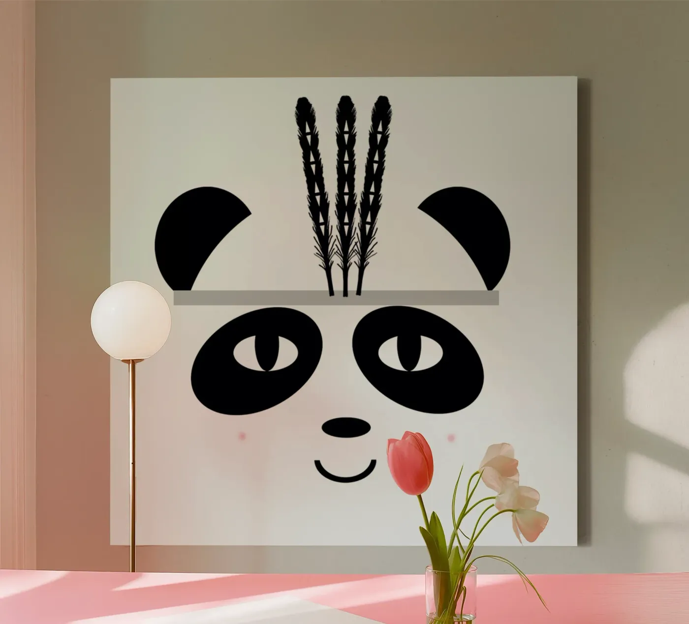 Panda canvas van Charlotte Winter
