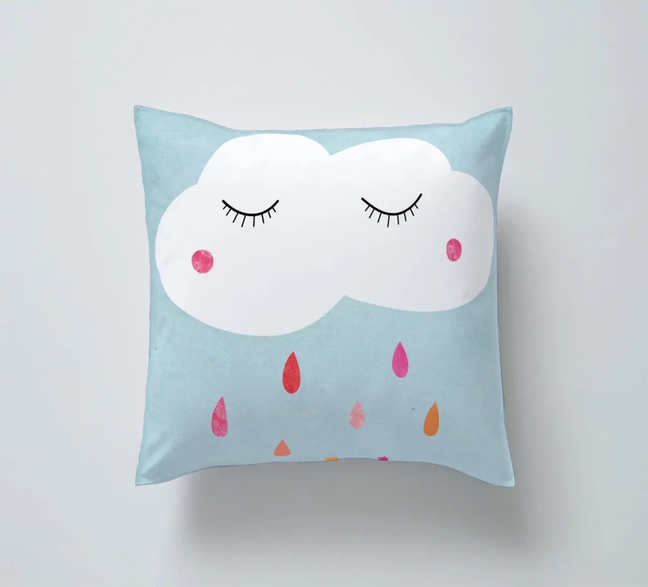 Wolke mit buntem Regen cuscino da BAINAI KIDS