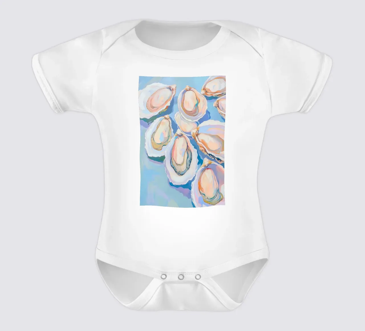 Colorful Oyster Shell Art short-sleeve baby romper by Melloi Art Print