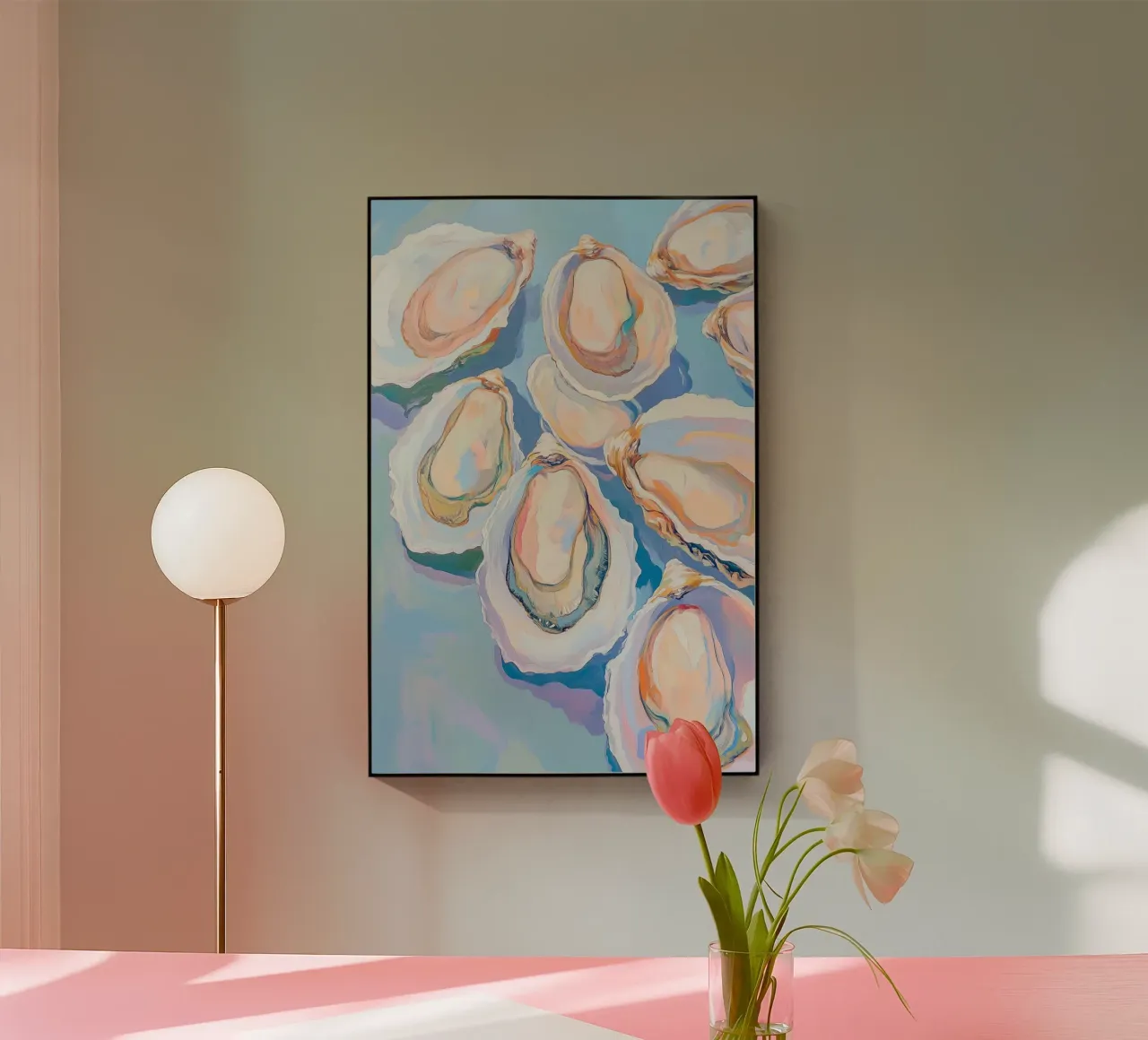Arte delle conchiglie colorate plexiglass da Melloi Art Print
