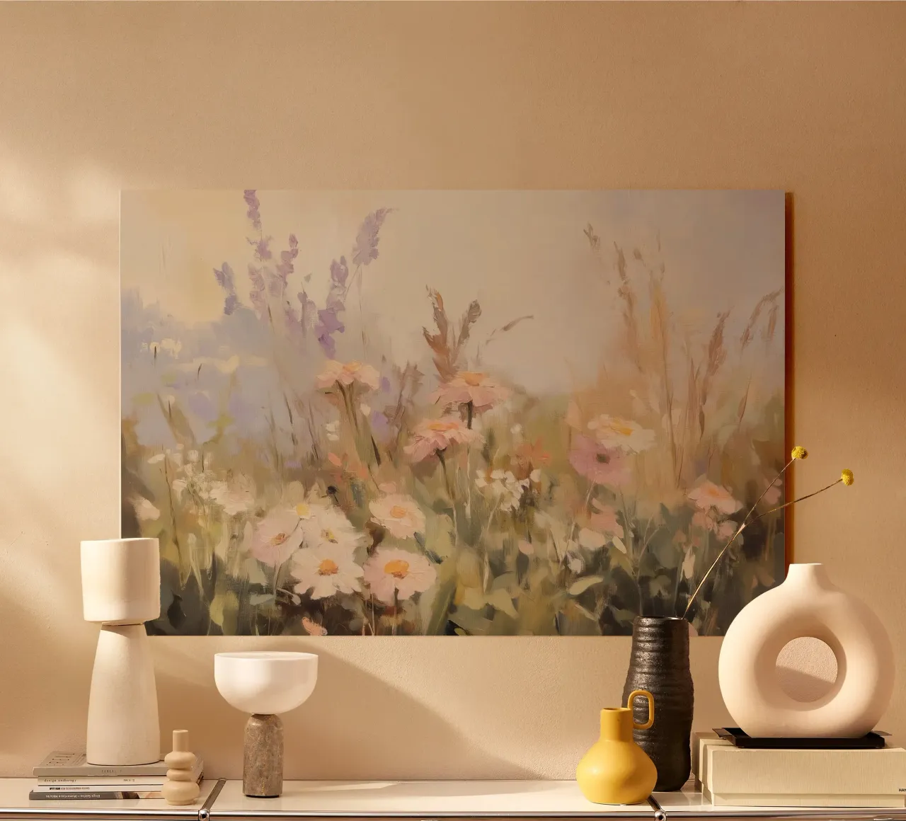 Paesaggio di fiori selvatici plexiglass da Melloi Art Print
