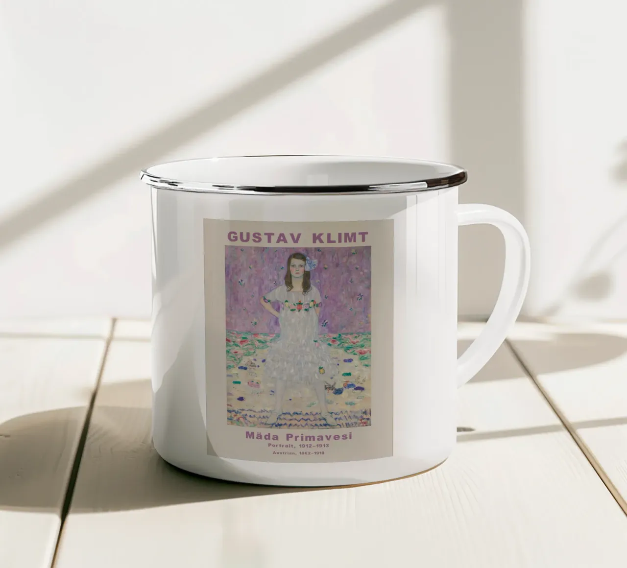Gustav Klimt Mäda Primavesi Pastello tazza in smalto da Carinaprint