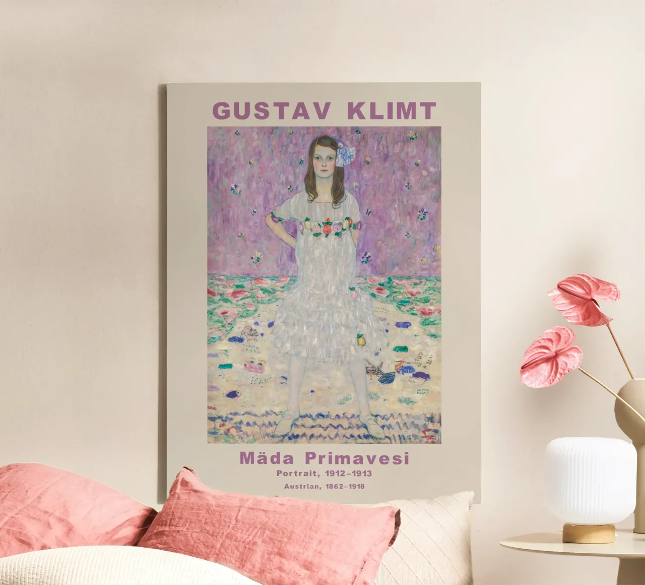 Gustav Klimt Mäda Primavesi Pastello tela con Cornice a cassetta da Carinaprint