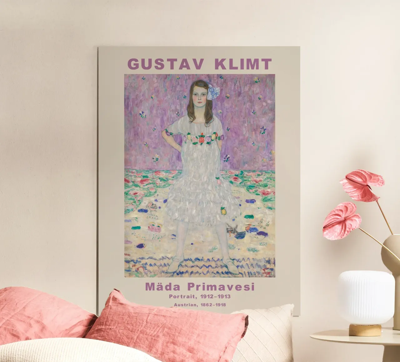 Gustav Klimt Mäda Primavesi Pastello poster con telaio in alluminio da Carinaprint