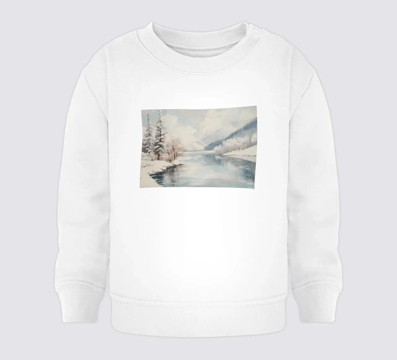 Lago d'inverno Montagna felpa neonato da Melloi Art Print