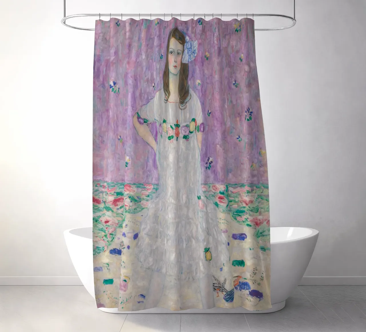Portret Mäda Primavesi, Gustav Klimt douchegordijn van Carinaprint
