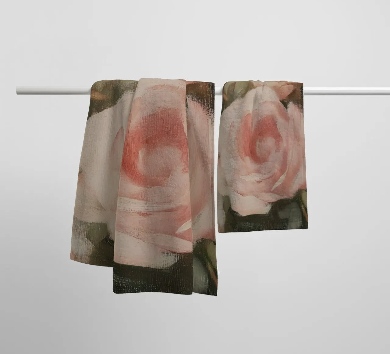 Rose Natura morta pittura asciugamano da bagno da Melloi Art Print