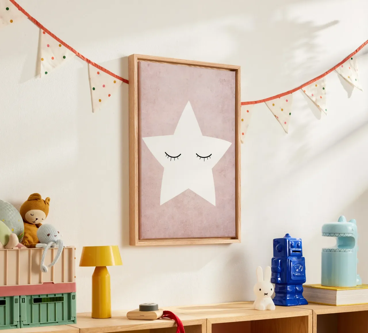 Kleiner Stern - rosa tela con Cornice a cassetta da BAINAI KIDS